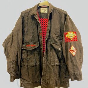 Ultra Pink Black Cotton Field Jacket with Red Check Lining